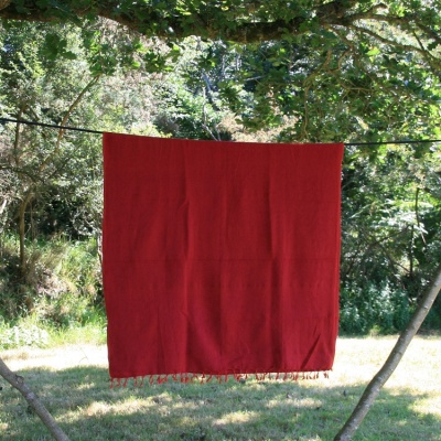Tibetaanse deken, bordeaux rood 